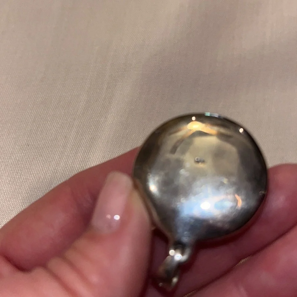 Floral silver puffed 925 pendant